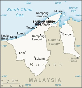 Map of Brunei