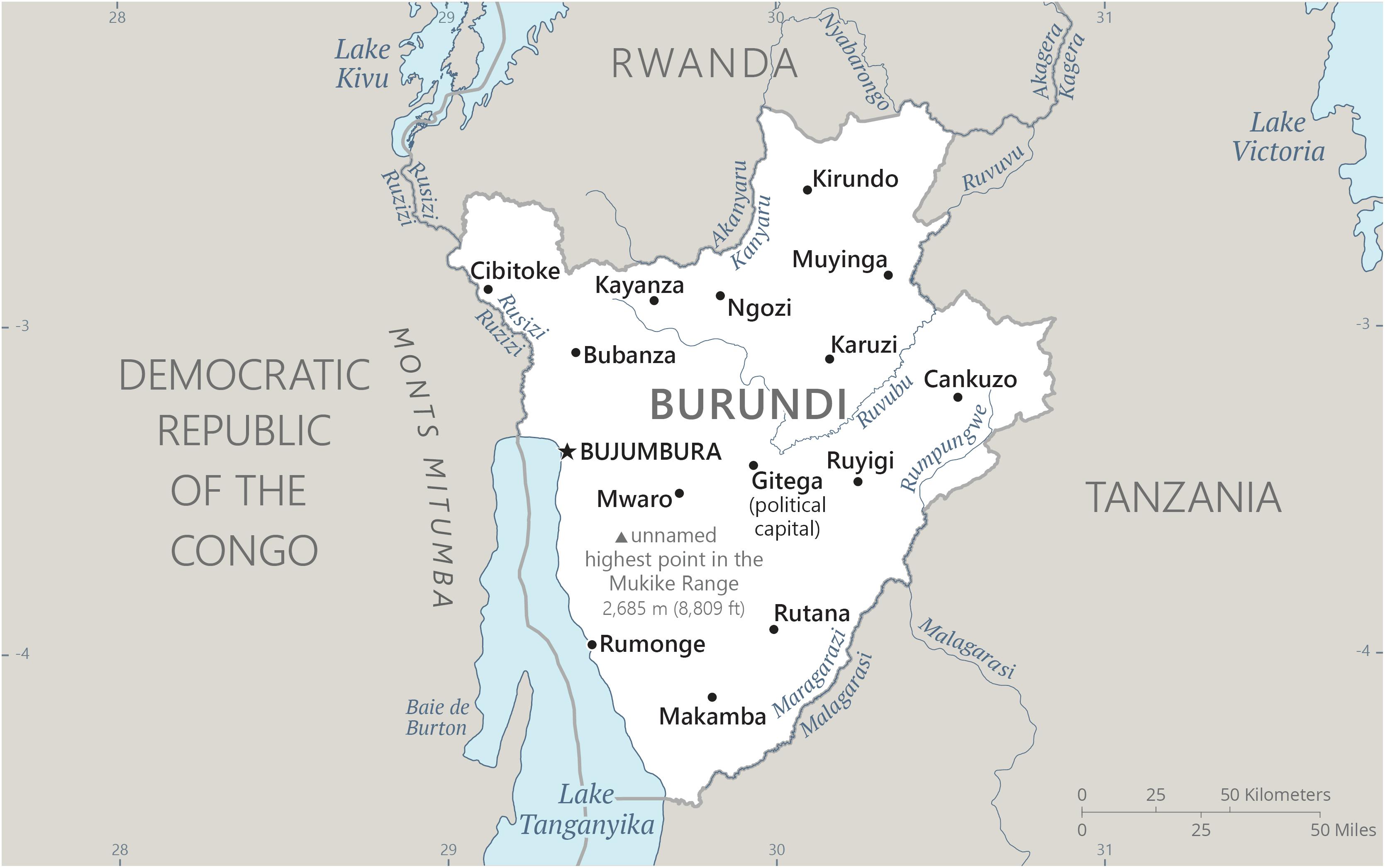 Map of Burundi