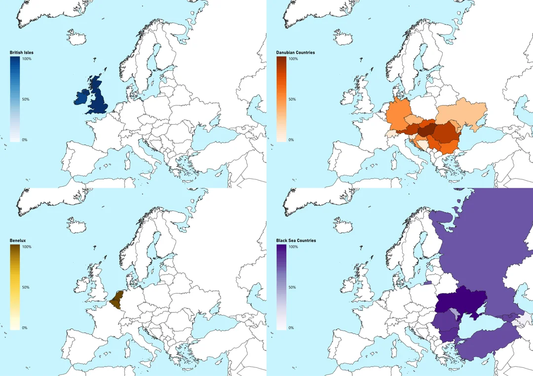 British Isles, Danubian, Benelux & Black Sea Countries