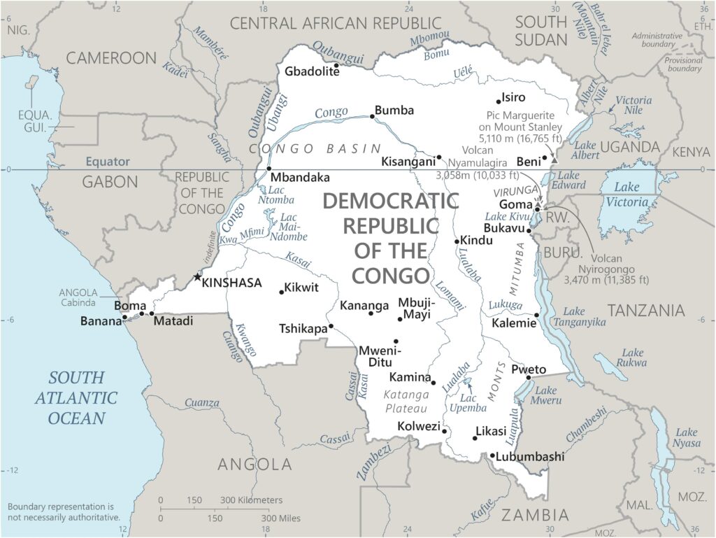 Detailed Political Map Of Democratic Republic Of Congo Ezilon Maps