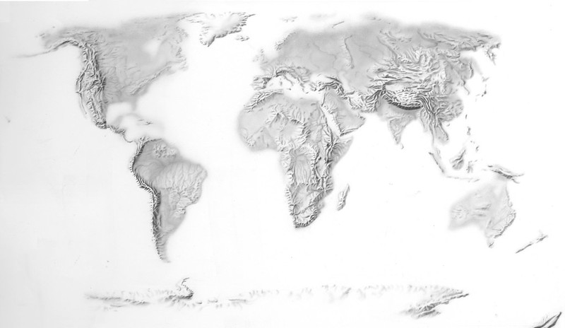 CIA Hand Rendered Terrain Map