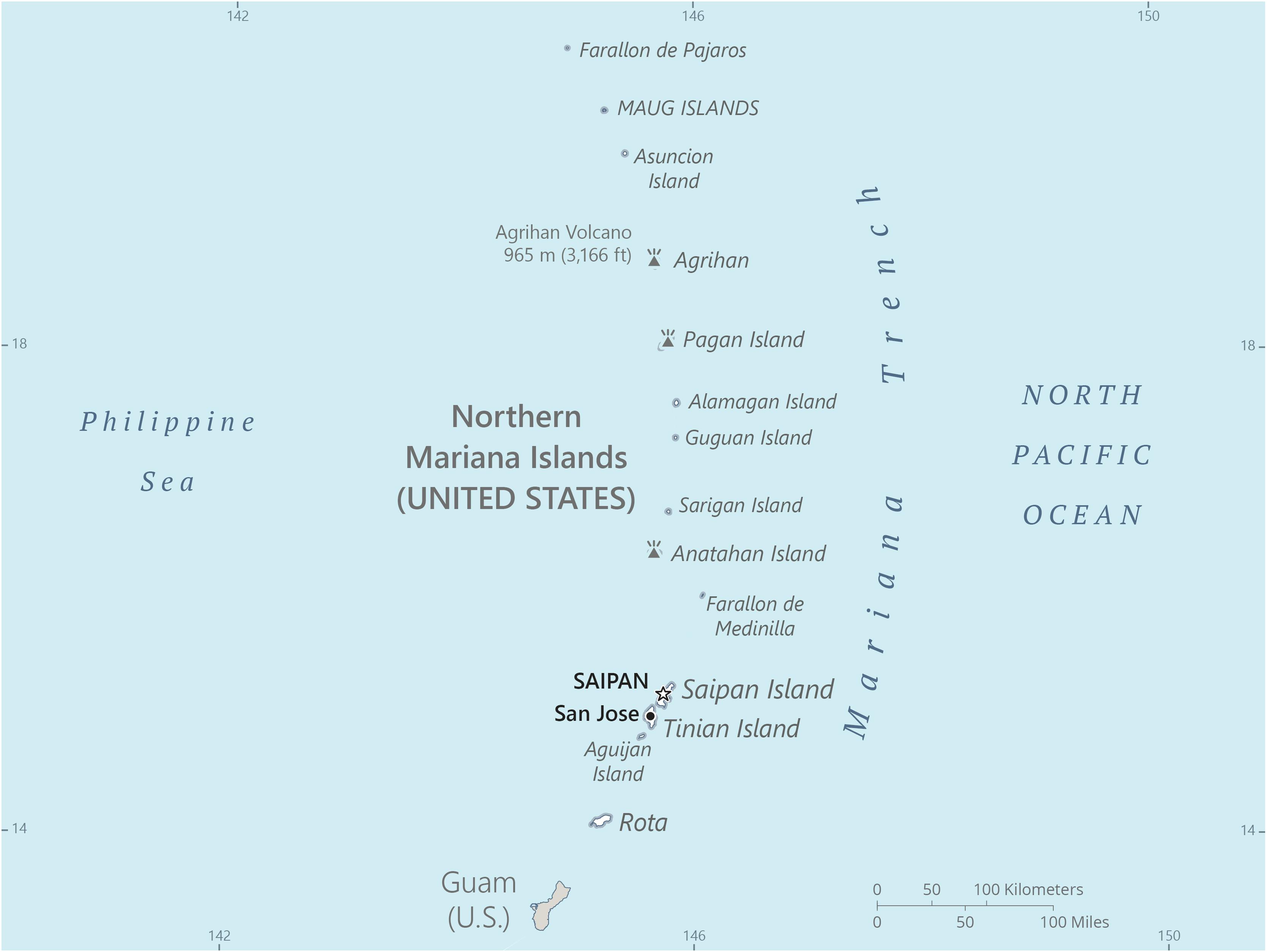 Map of Northern Mariana Islands