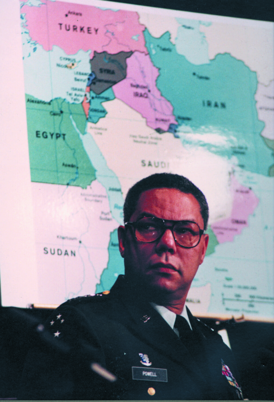 Chairman Joint Chiefs Of Staff Colin Powell CIA map 1991