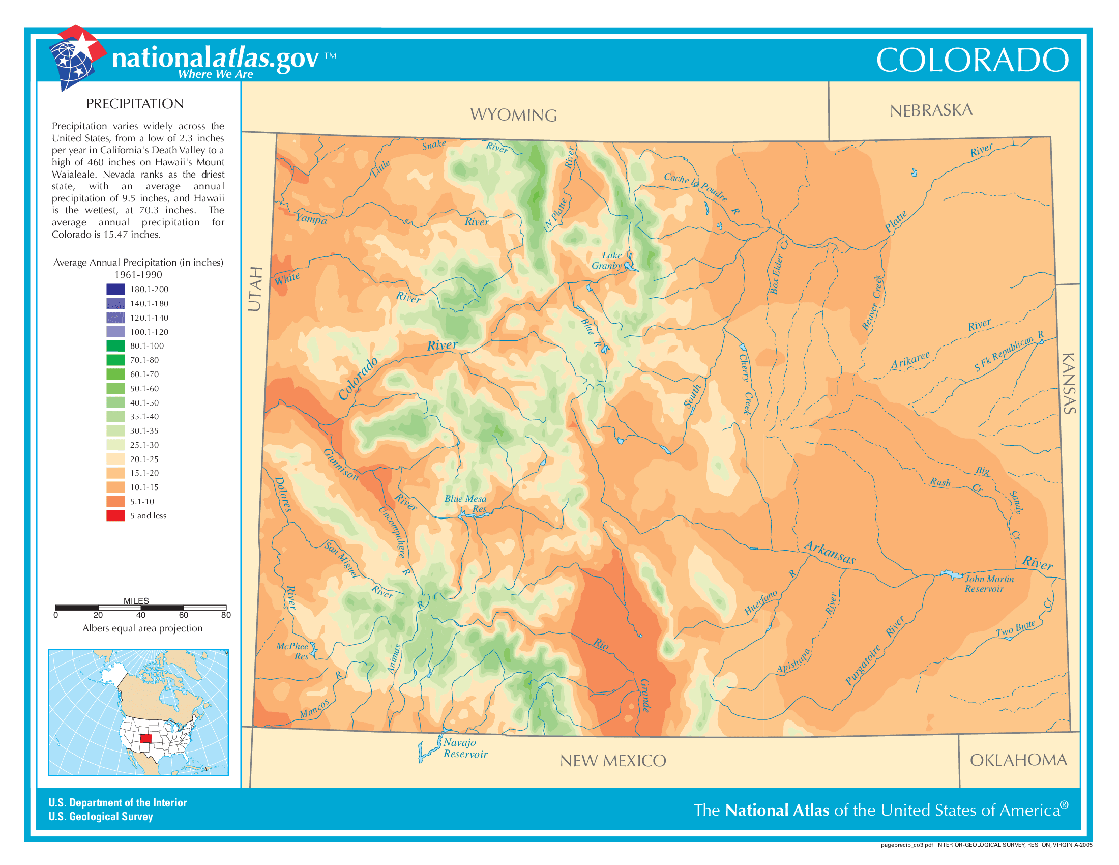 Colorado Annual Precipitation Map