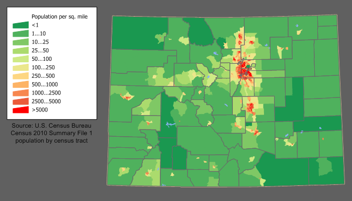 Colorado Population Density Map
