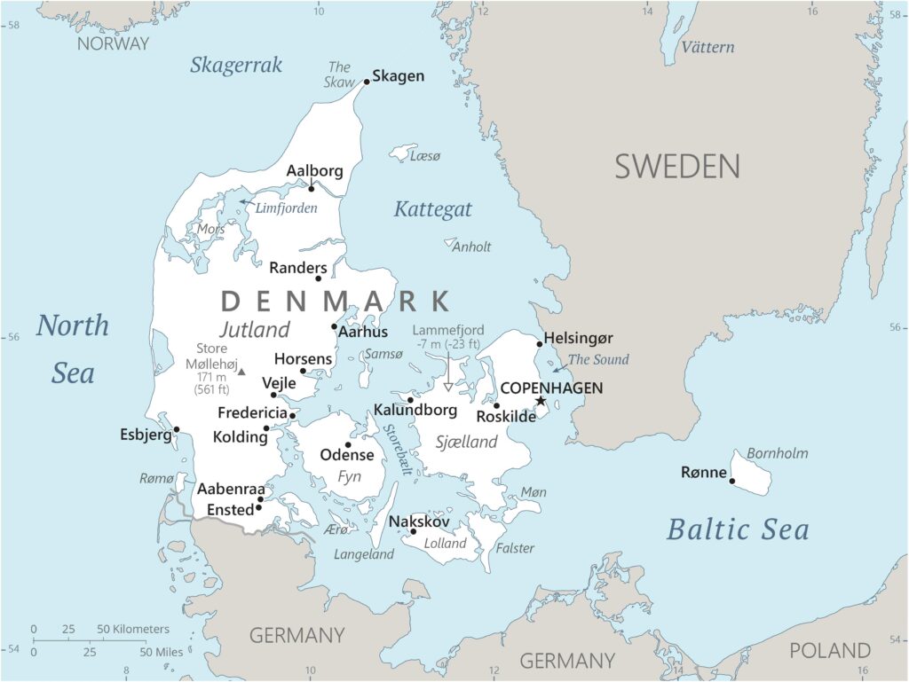 Map Of Denmark Created By The Cia Brilliant Maps