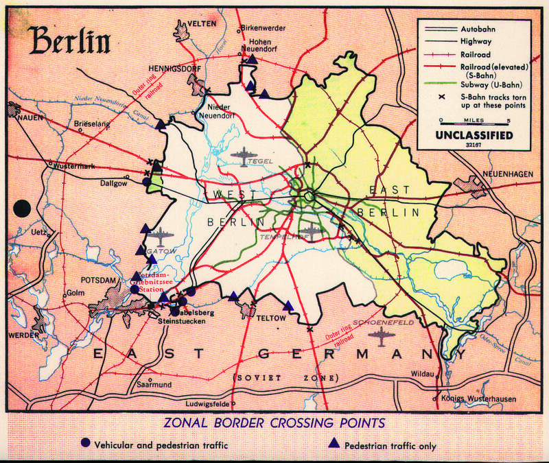 1960s East/West Berlin Map Created By The CIA