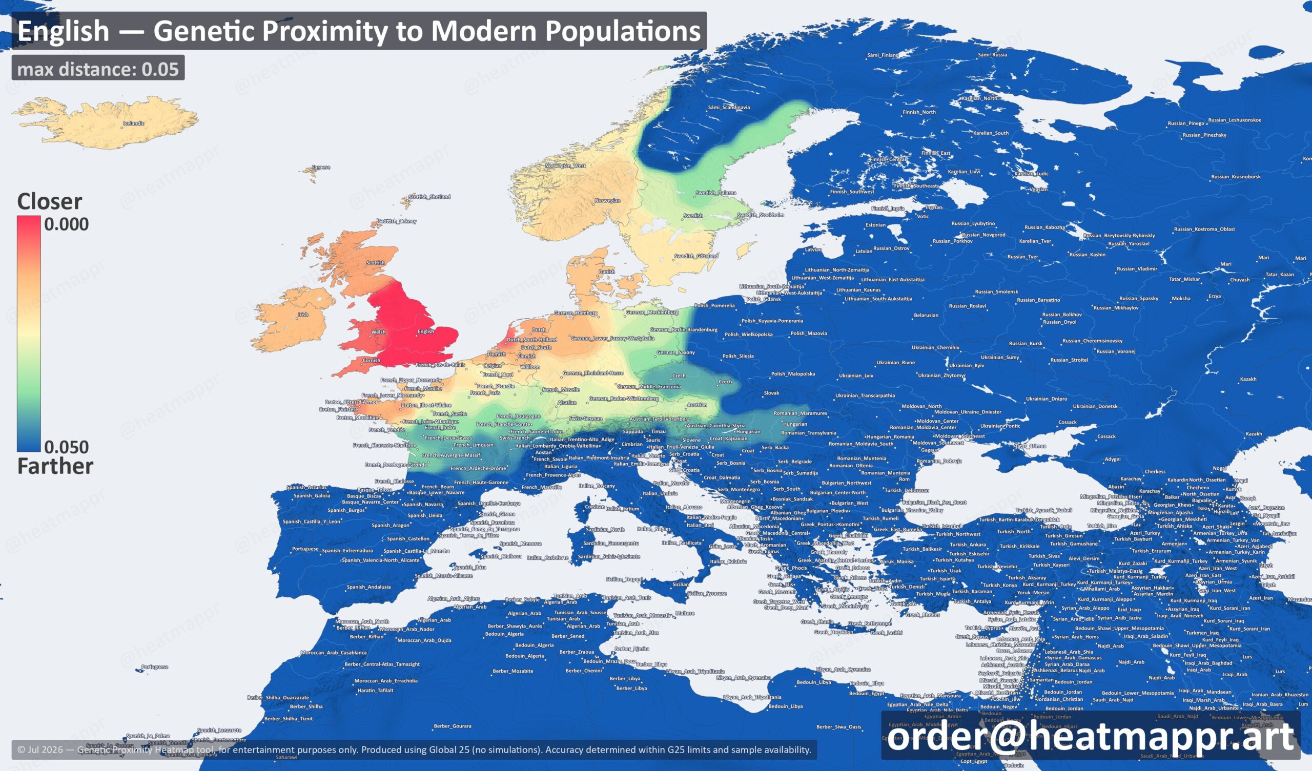 English DNA Heatmap