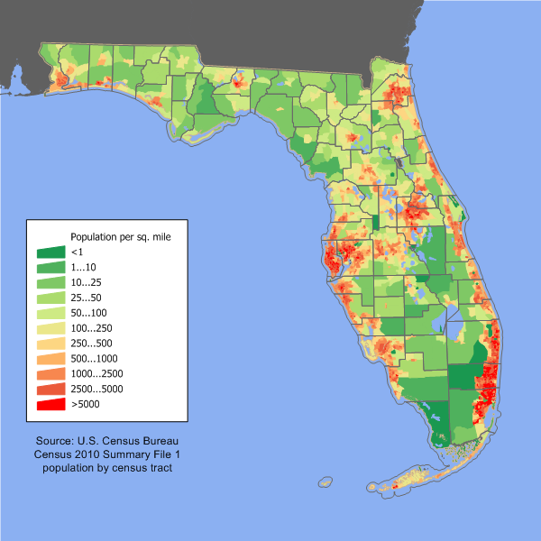 Florida Population Density Map