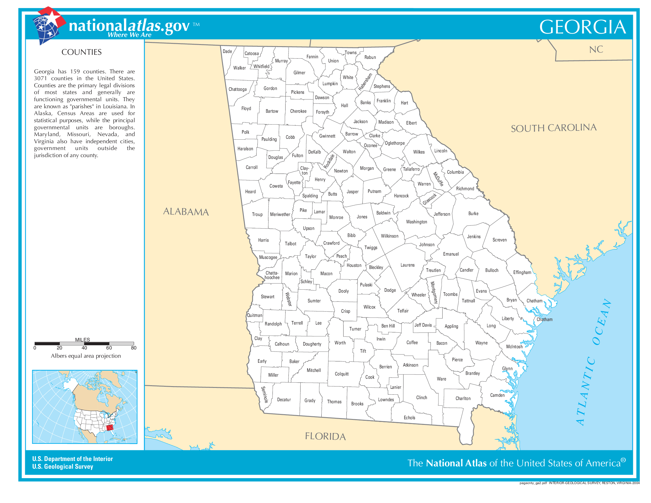 Georgia County Map