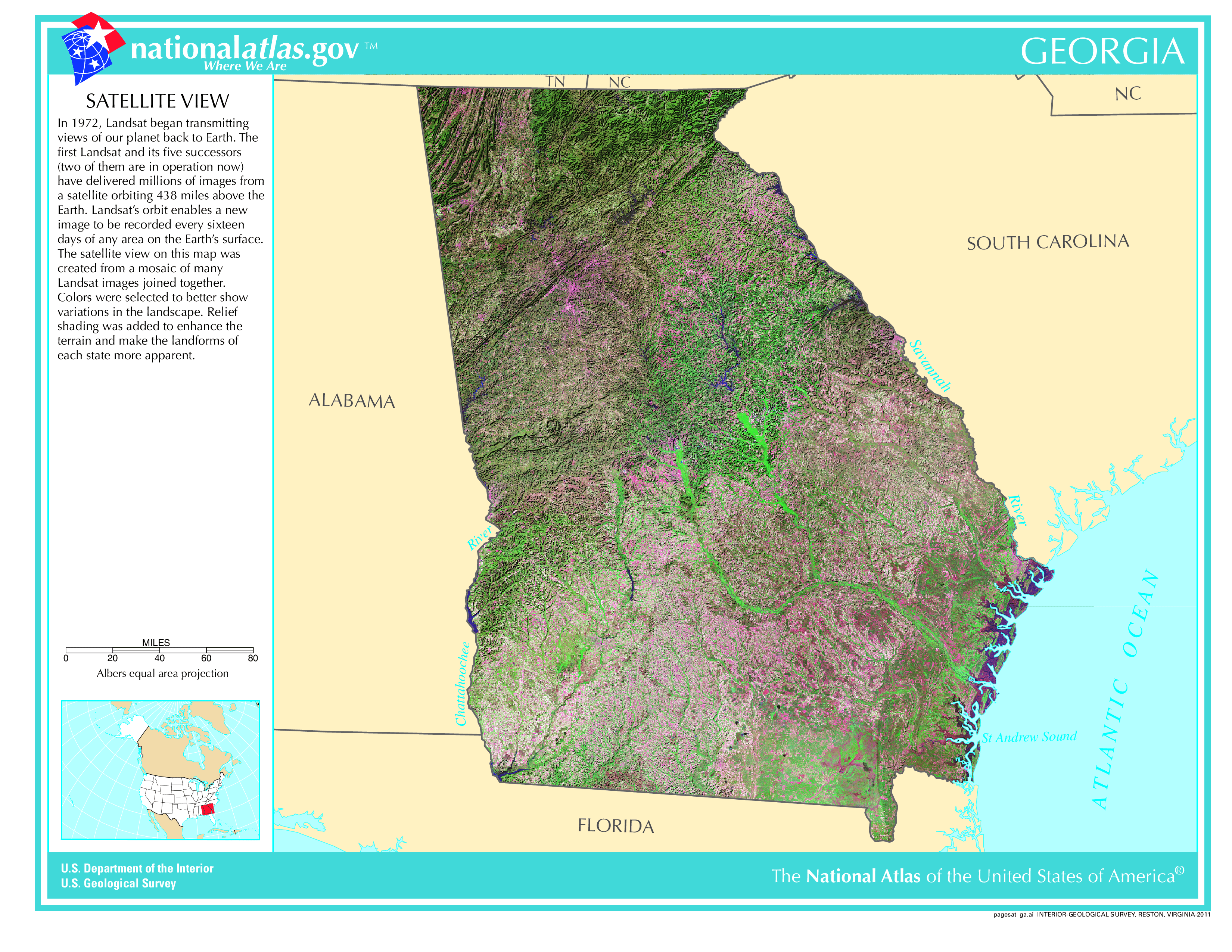 Satellite Map Georgia