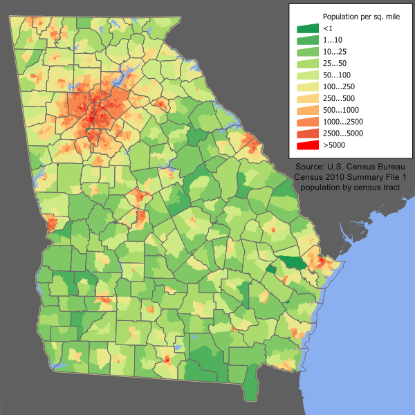 Georgia Population Density Map