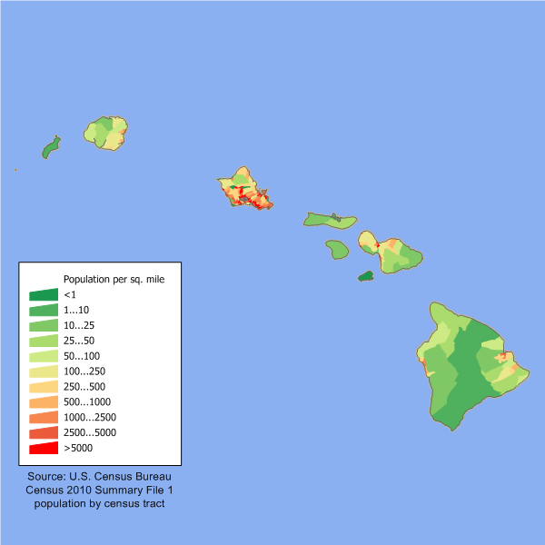 Hawaii Population Density Map
