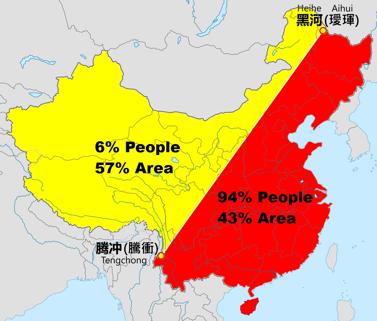 China's Heihe–Tengchong Line