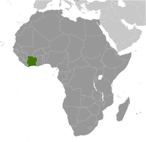 Cote d'Ivoire Location Map