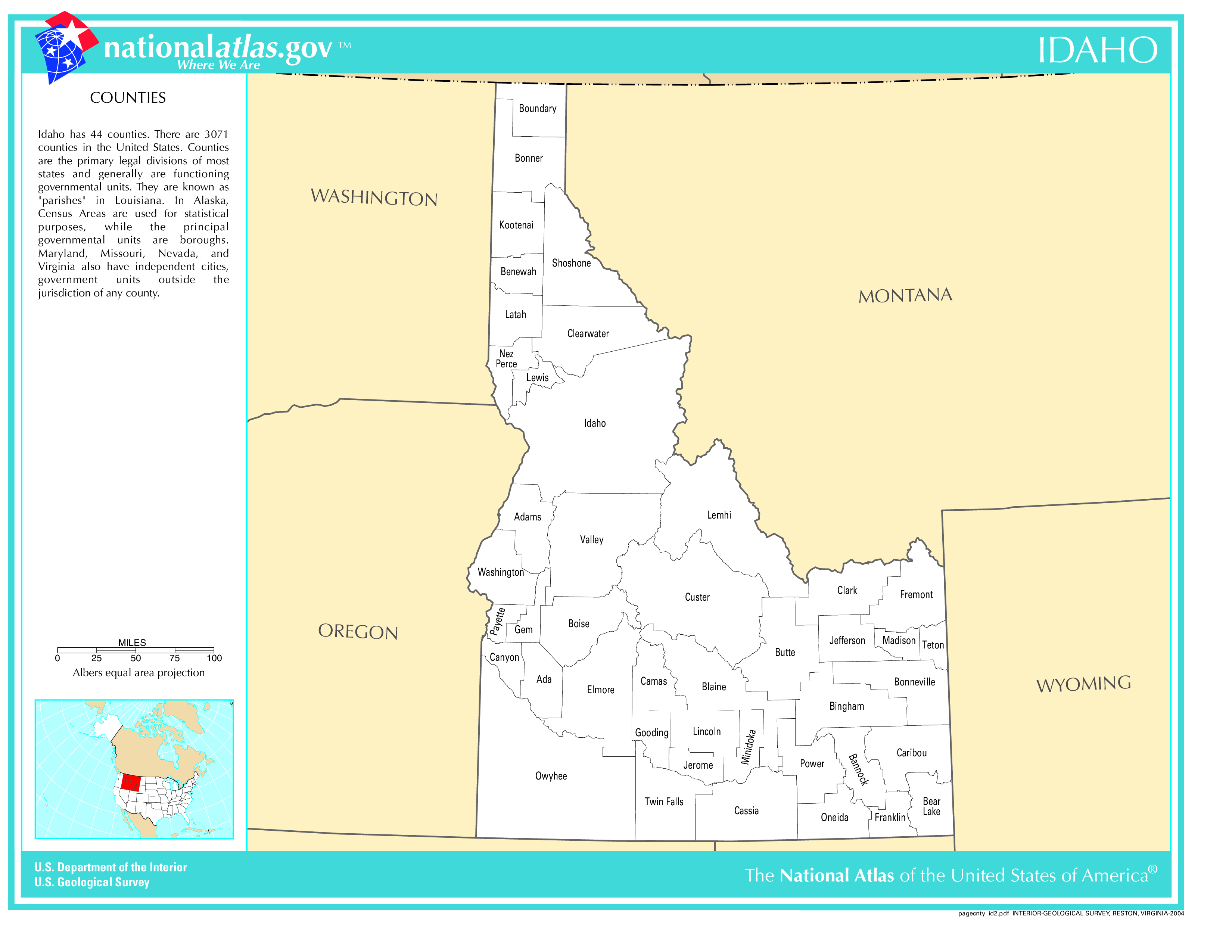 Idaho County Map