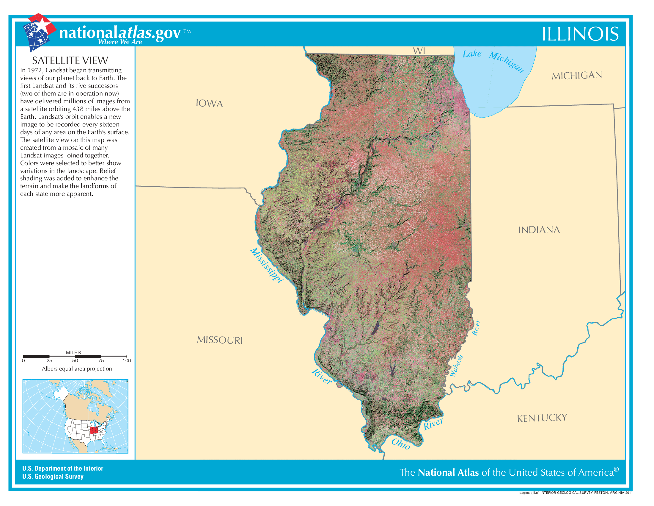 Satellite Map Illinois