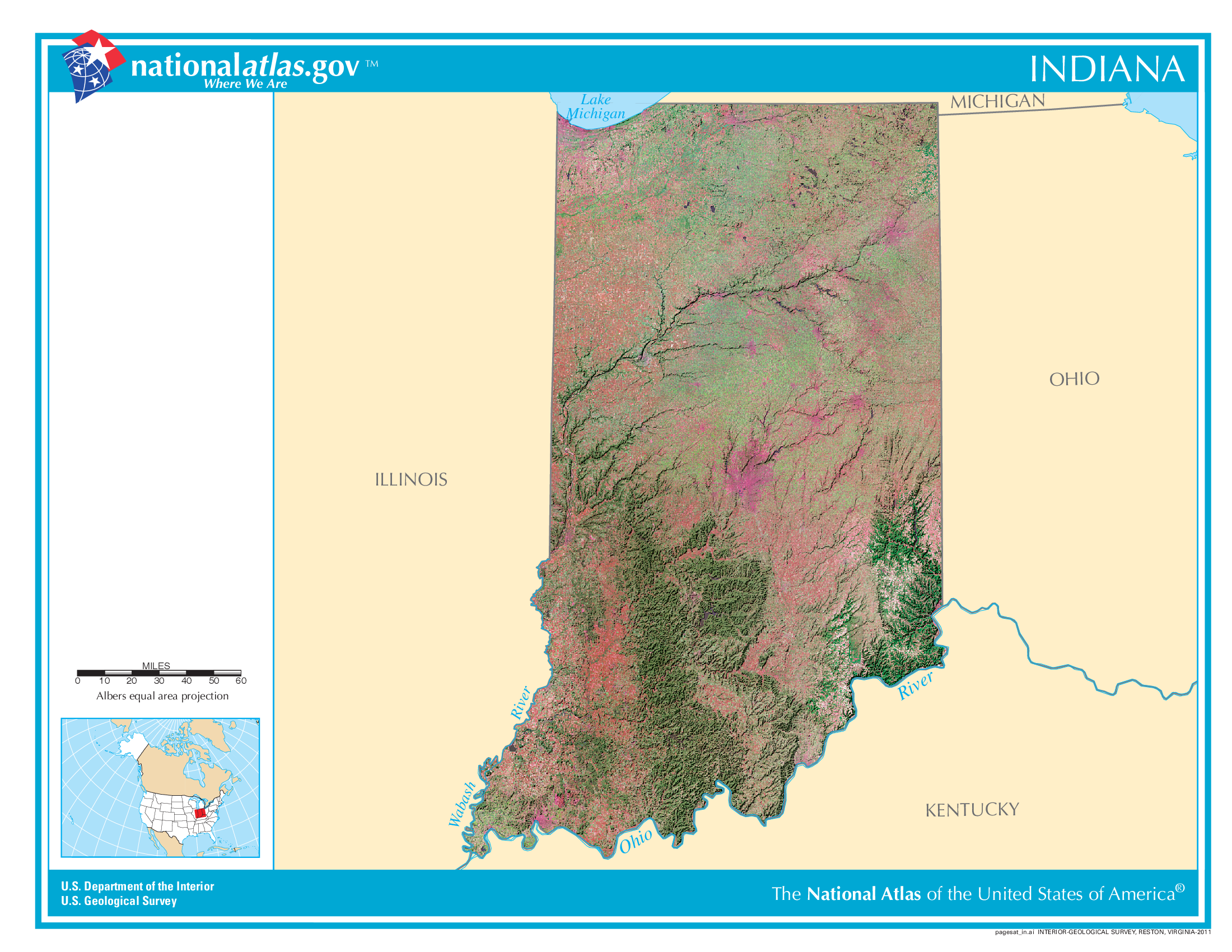 Satellite Map Indiana