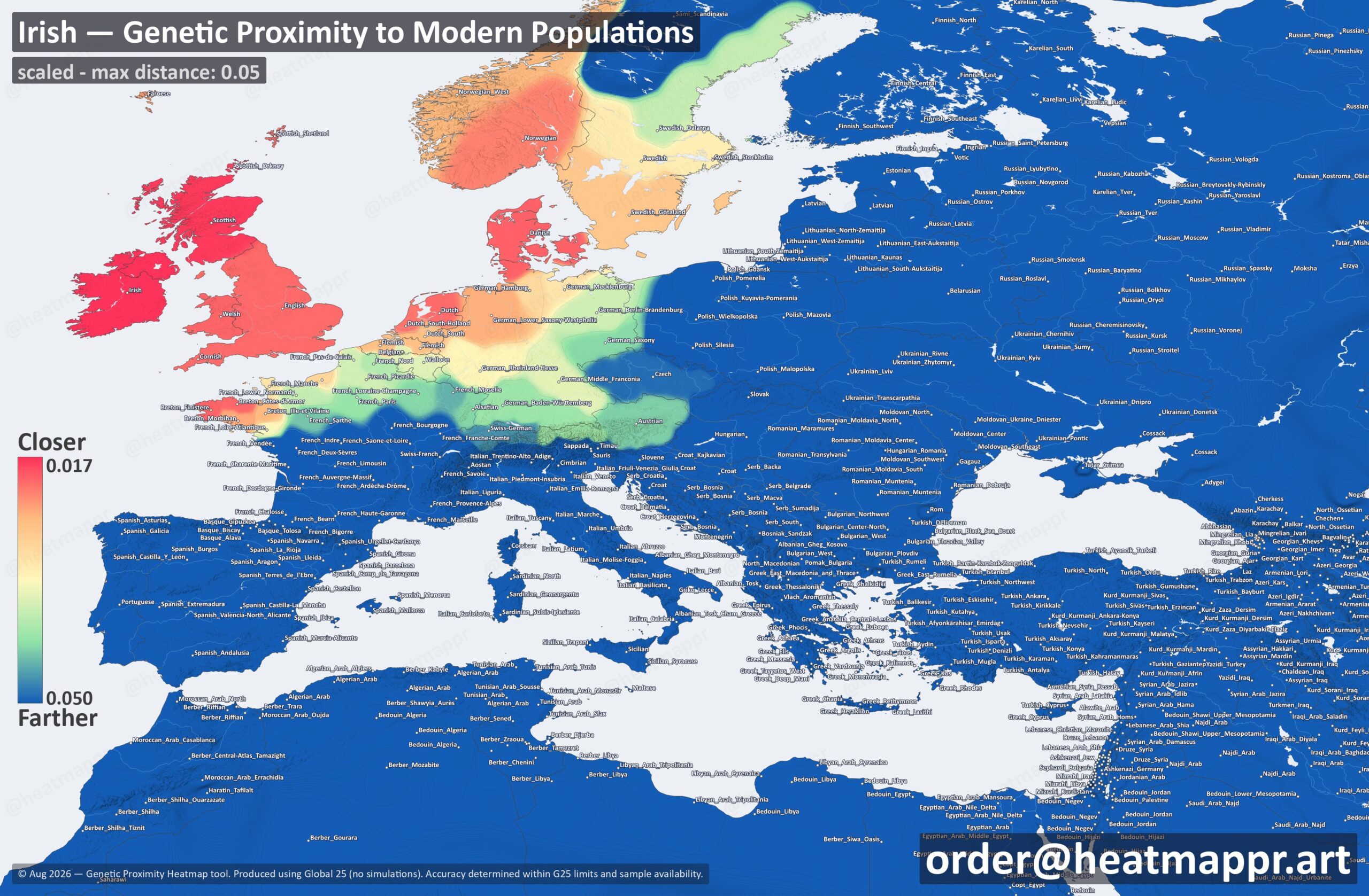 Irish DNA Heatmap