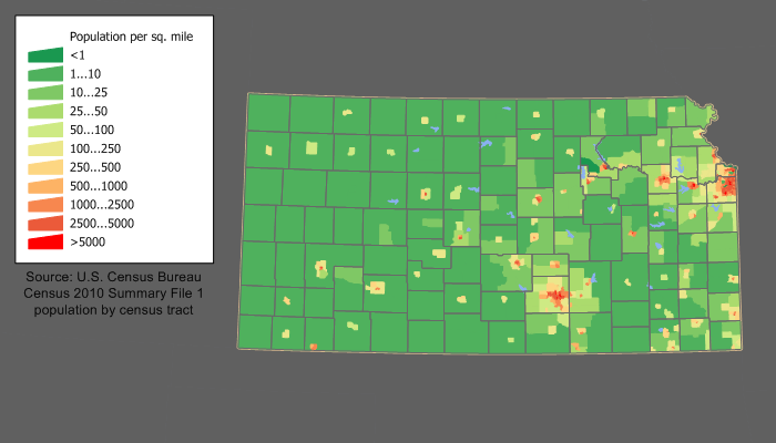 Kansas Population Density Map
