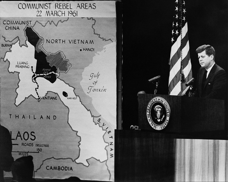 1961 Indochina Map With President Kennedy released by the CIA