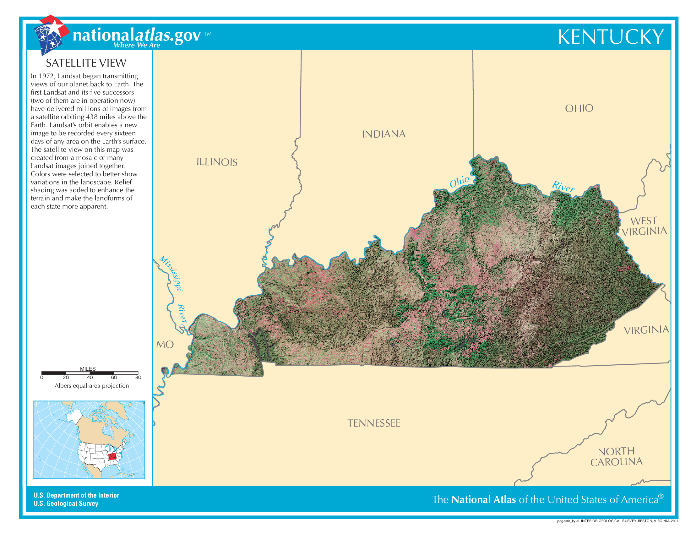 Satellite Map Kentucky