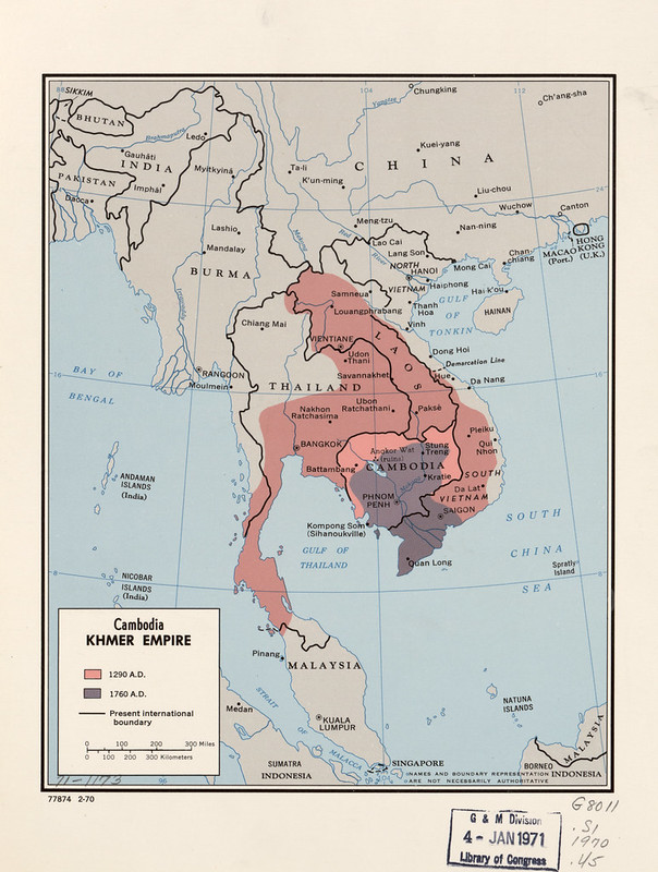1970 Khmer Empire Map created by the CIA