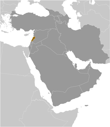Lebanon Location Map