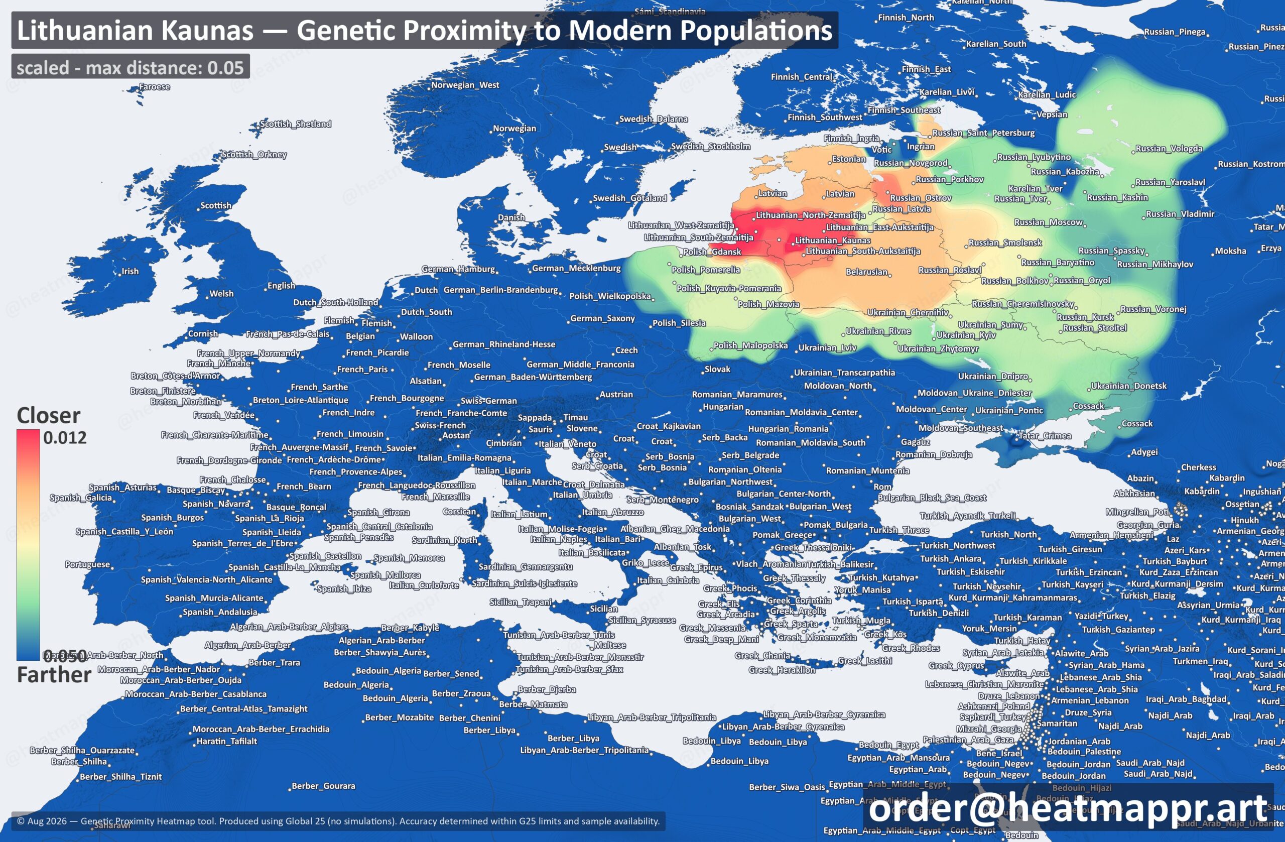 Lithuanian DNA Heatmap