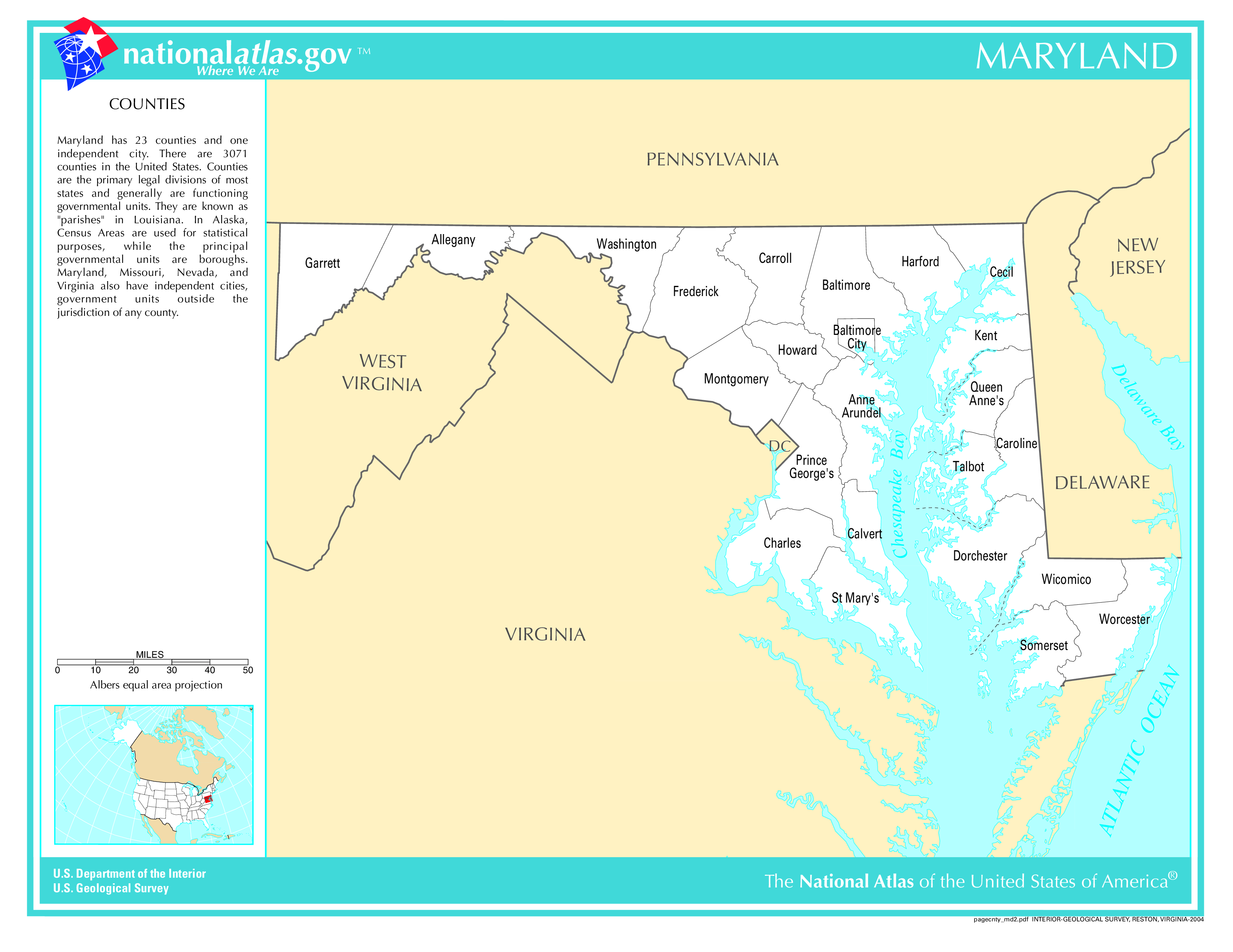 Maryland County Map