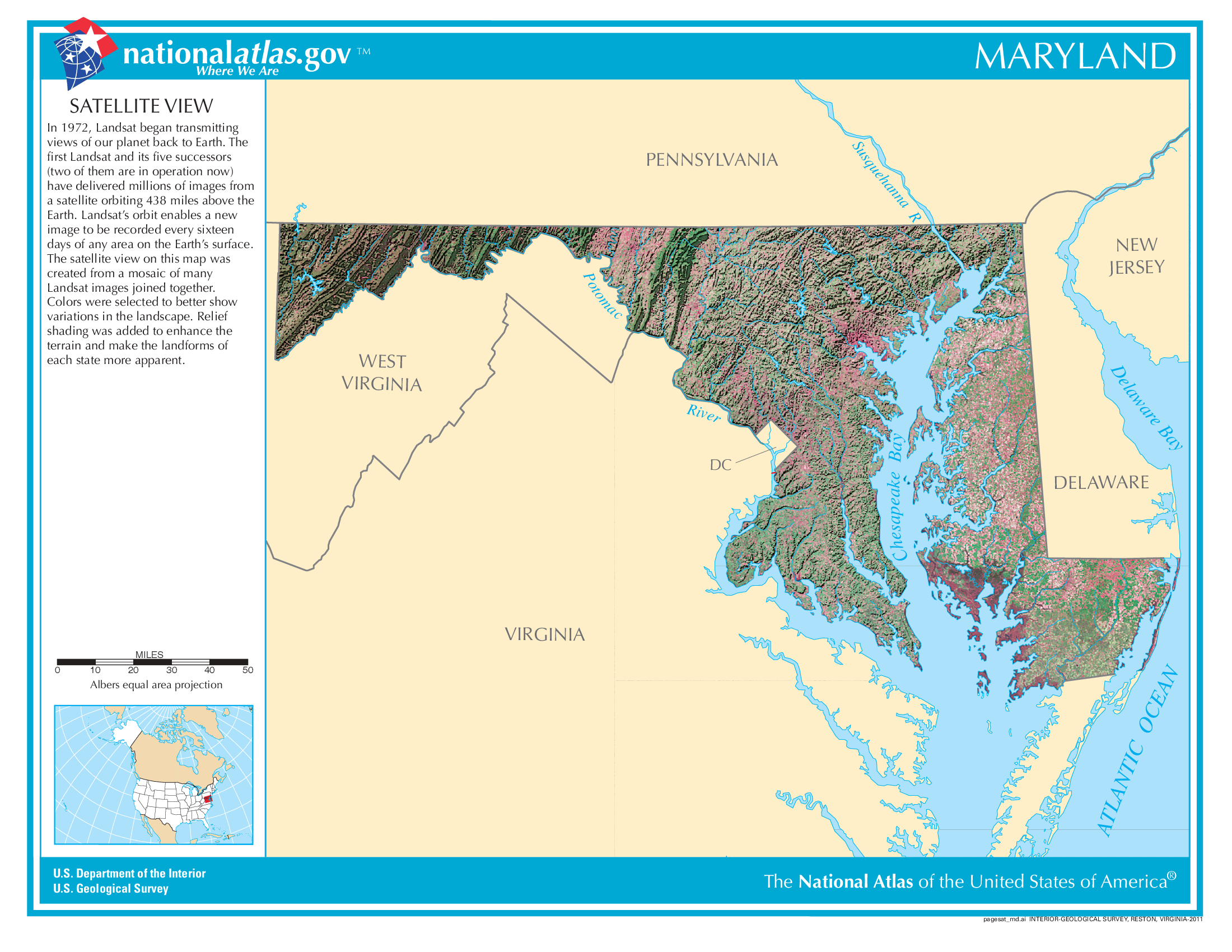 Satellite Map Maryland