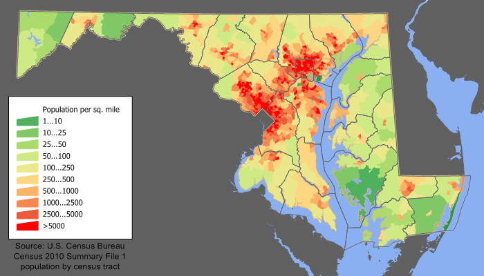 Maryland Population Density Map