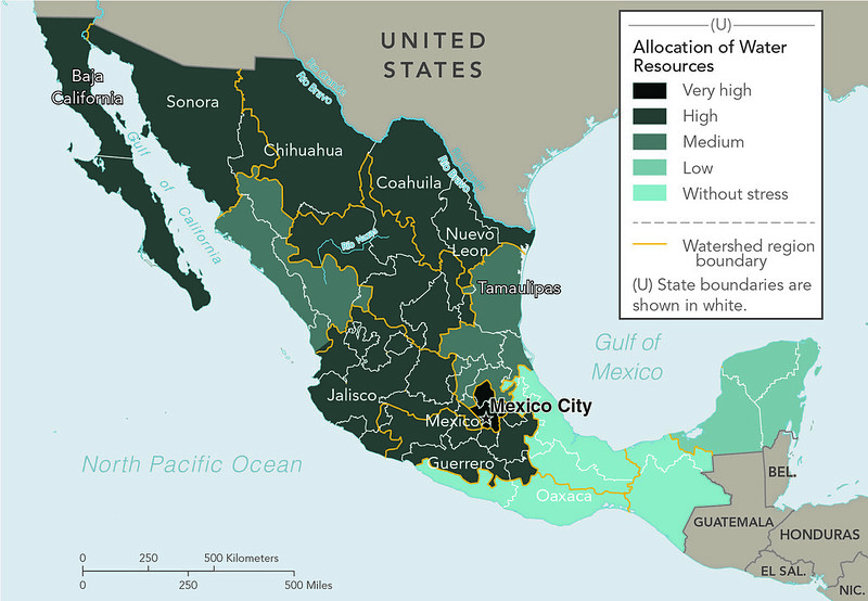 Mexico Water Allocation Map Created By The CIA