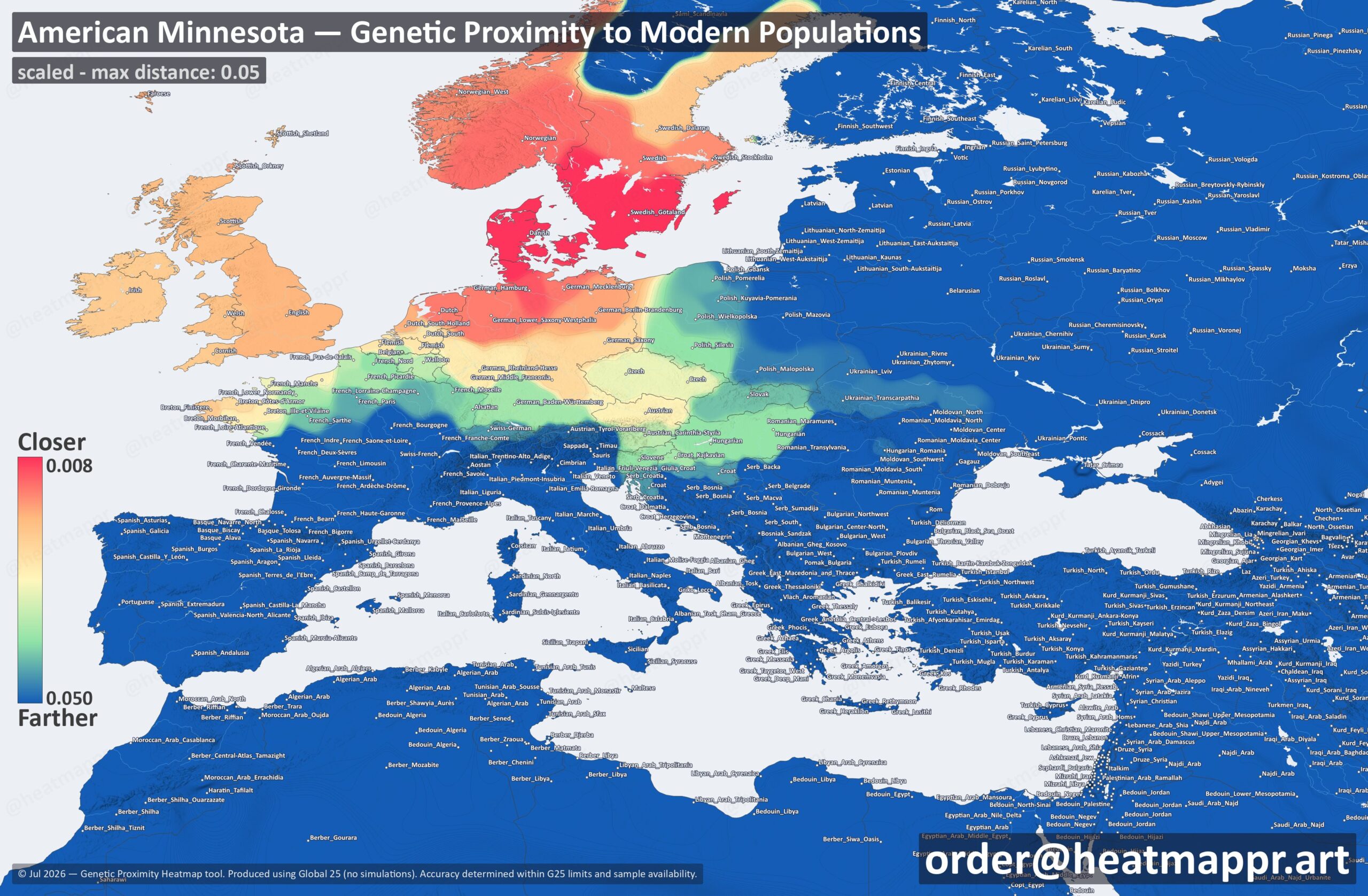 Minnesotan DNA Heatmap