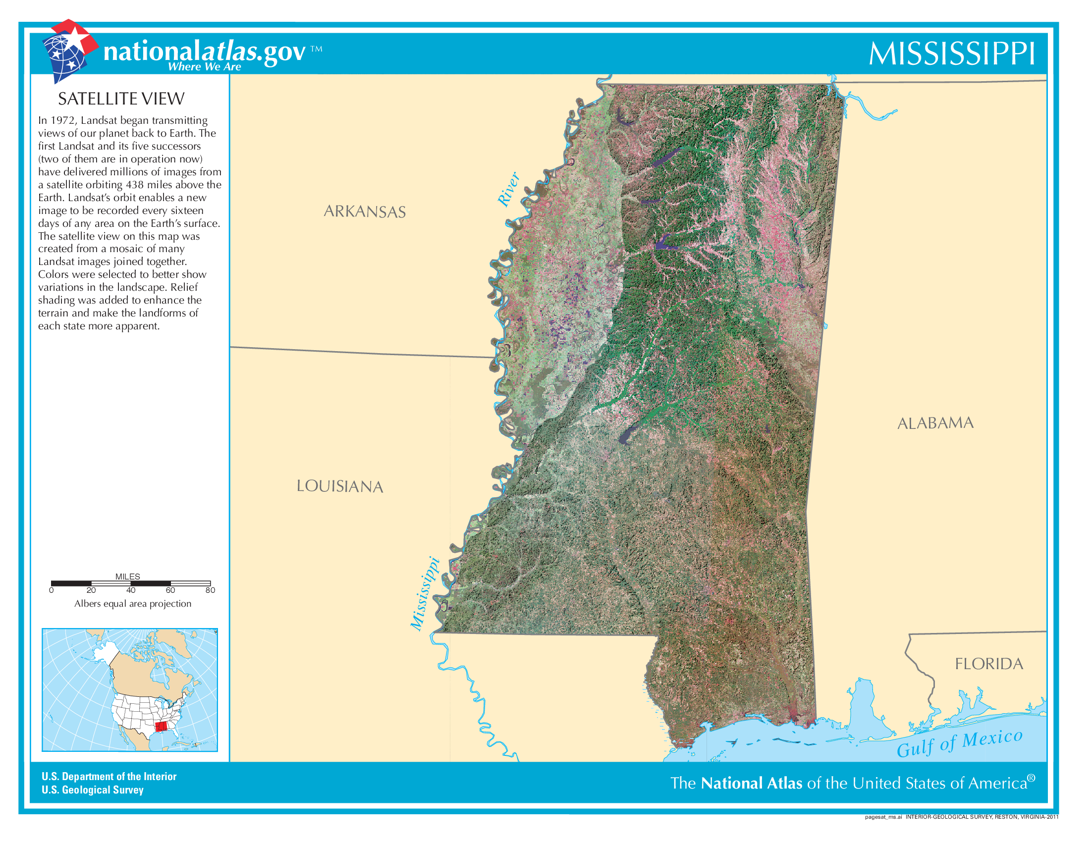 Satellite Map Mississippi
