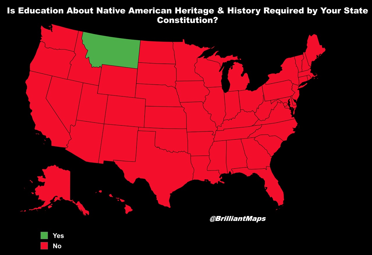 Is Education About Native American Heritage & History Required by Your State Constitution?