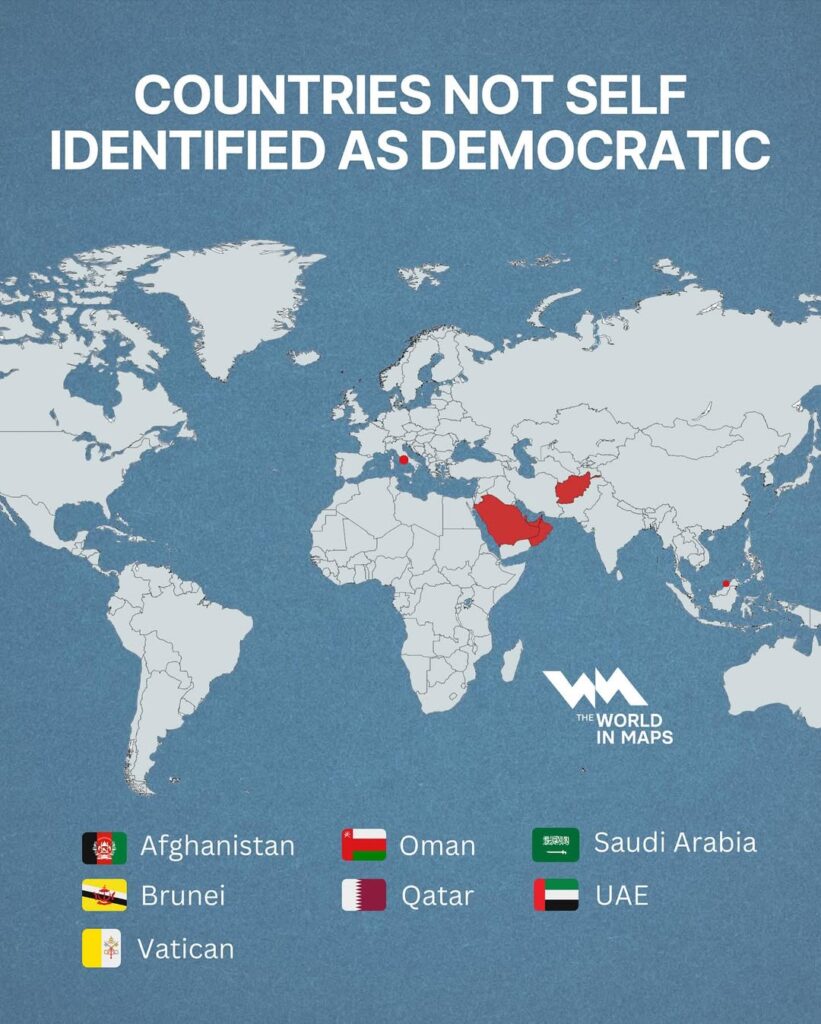 Map of Countries That Claim To Be Democracies