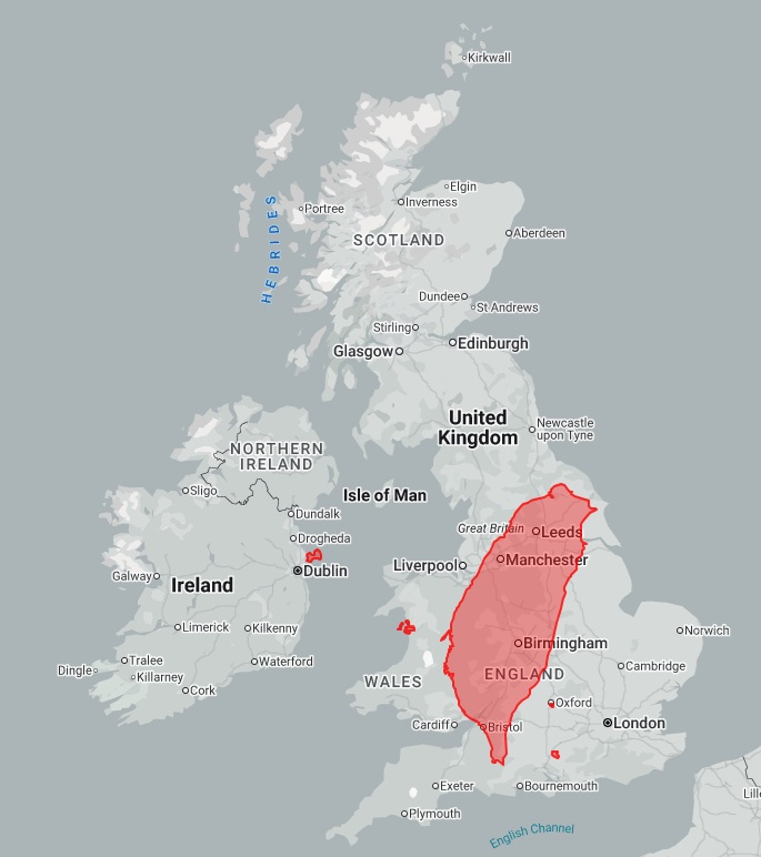 Taiwan (Republic of China) vs UK Size Comparison