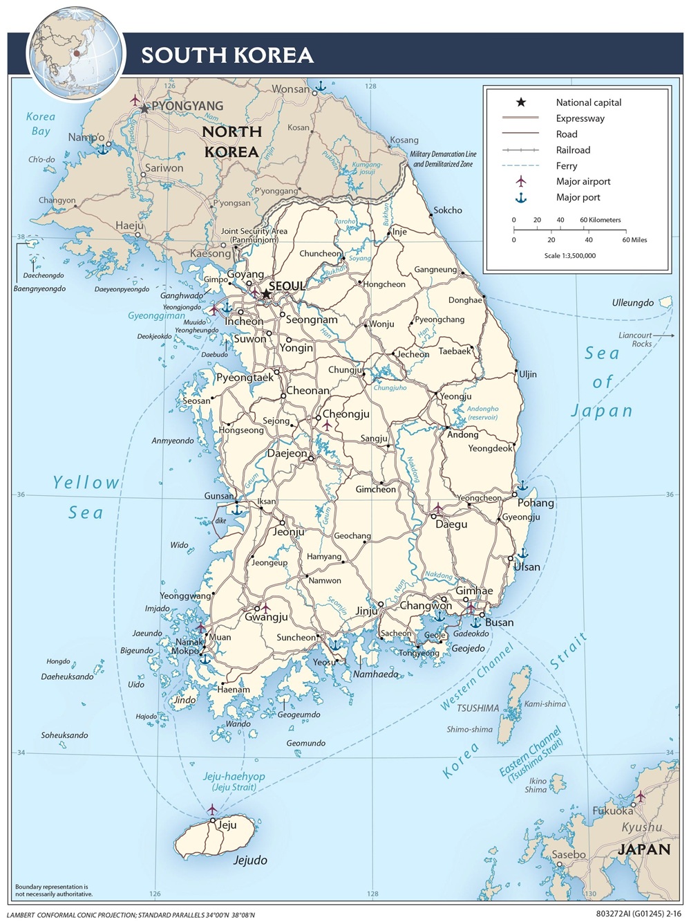 South Korea Transportation Map