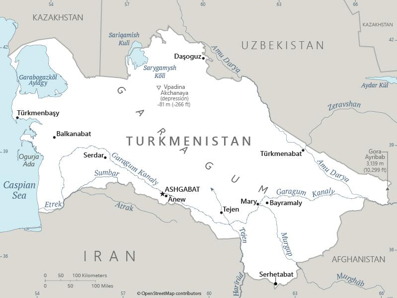 Map of Turkmenistan