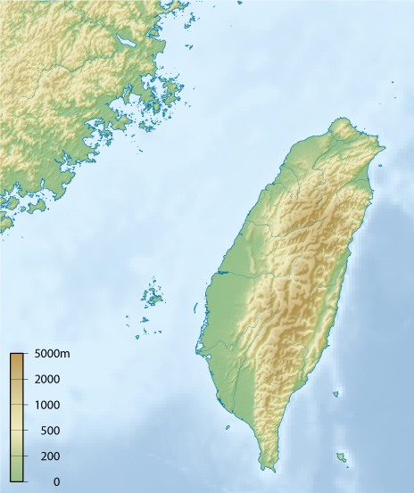 Topographic Map of Taiwan
