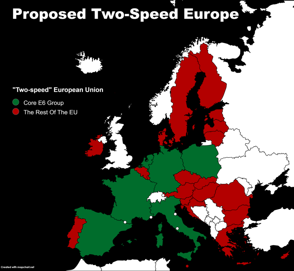 Map of Proposed Two-Speed Europe: E6 vs The Rest: But What Is It ...