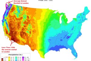US Annual Precipitation vs Rain In London & The UK