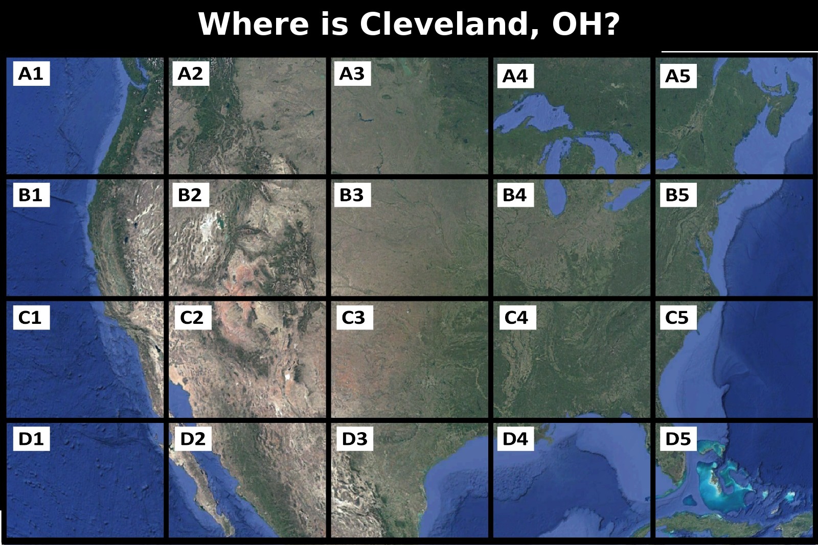 Where is Cleveland, OH map quiz