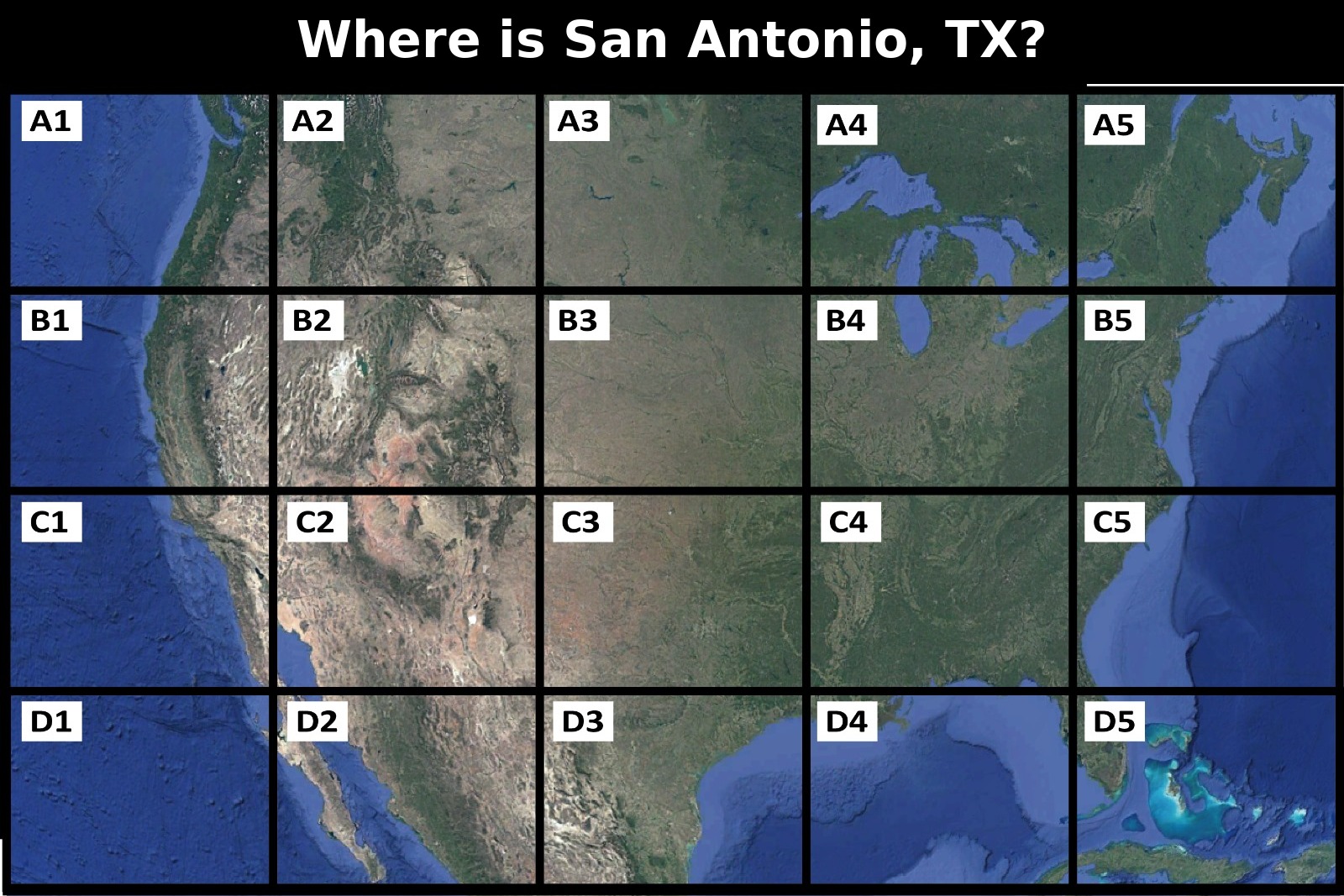 Where is San Antonio, TX map quiz