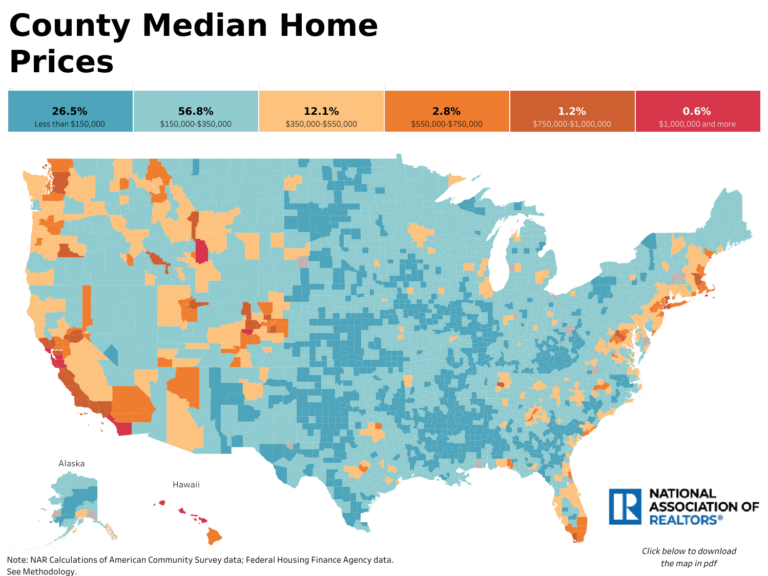 Map of Median US Home Prices By County In 2024 - Brilliant Maps