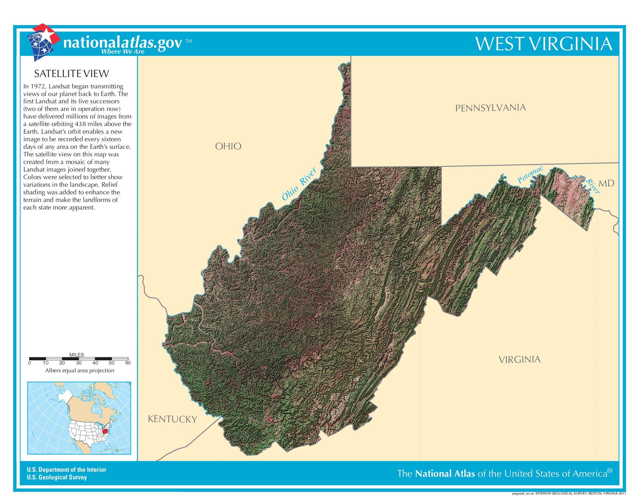 Satellite Map West Virginia
