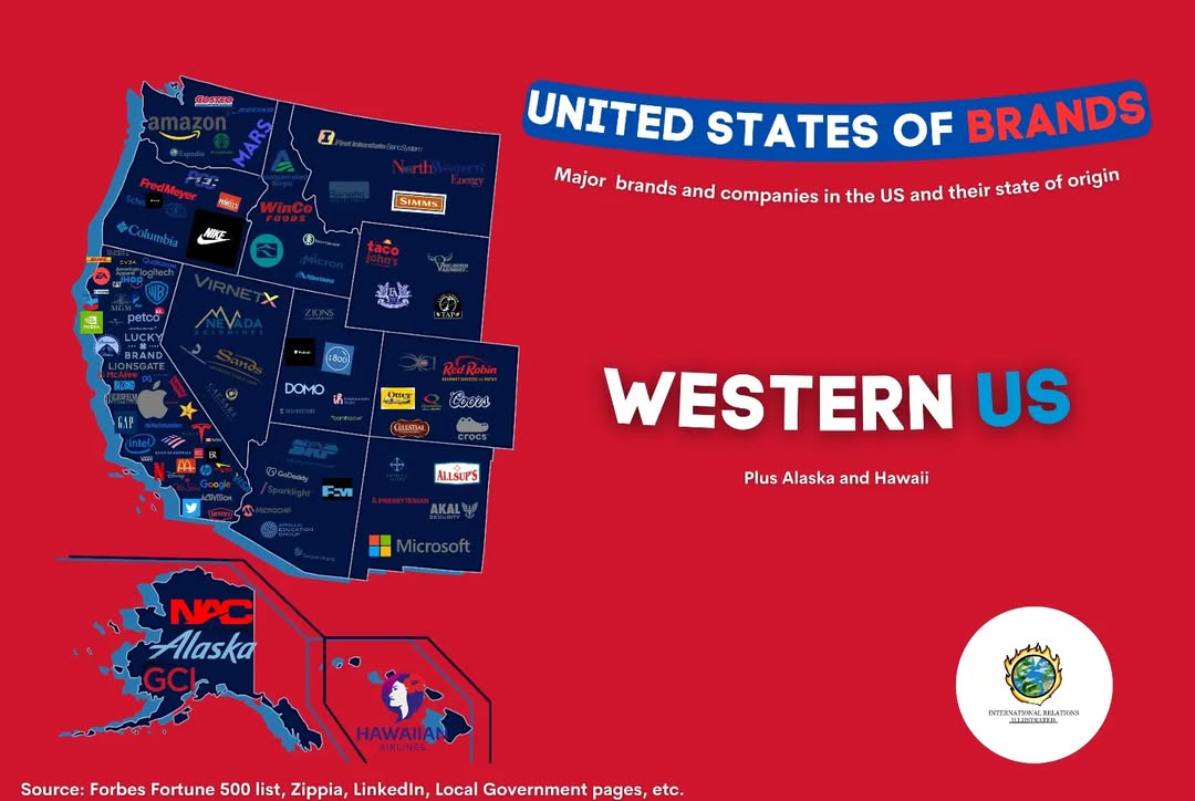 Western US brands map