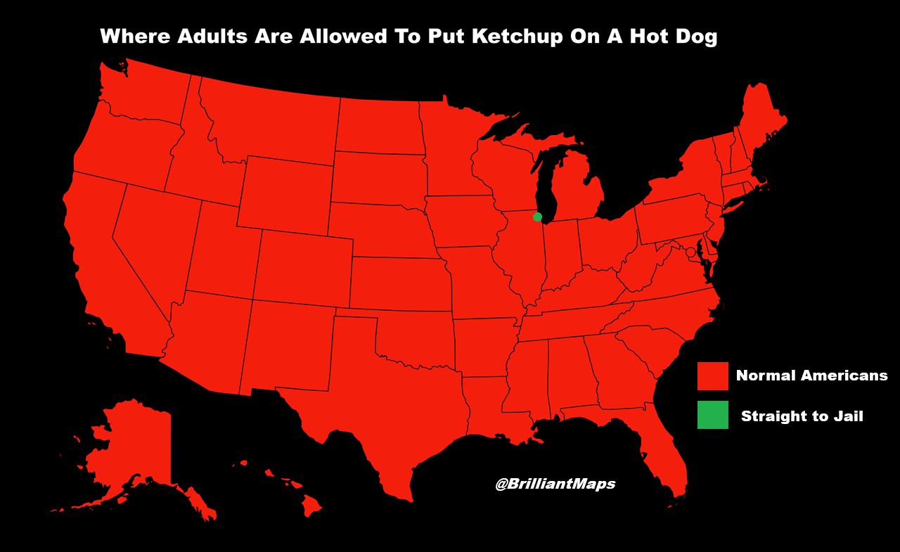 Brilliant Maps - Why Do Chicagoans Hate Ketchup On Hot Dogs?