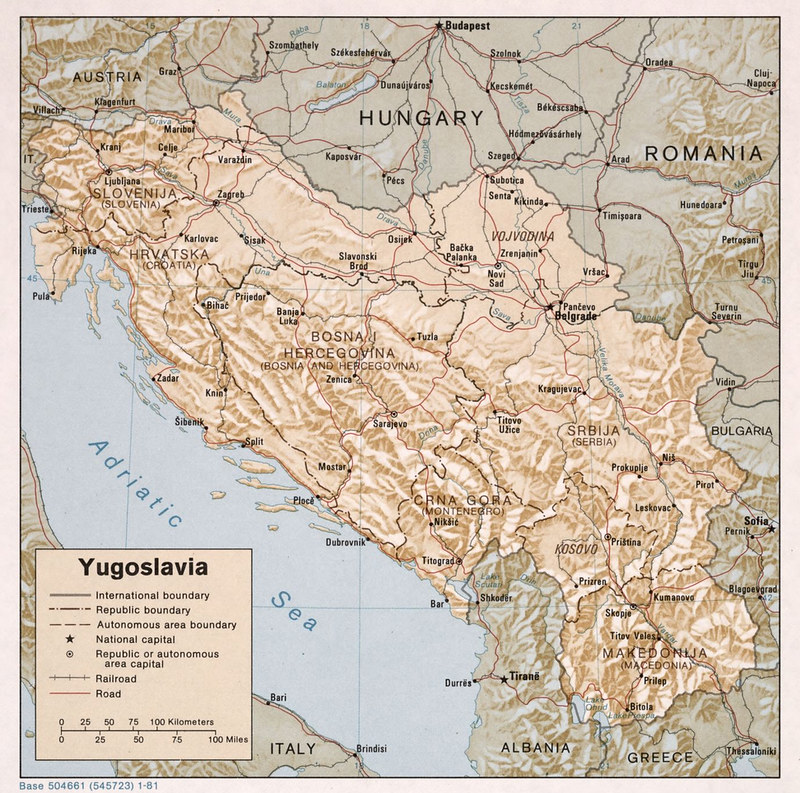 12 Declassified CIA Cartography Maps From The 1980s 3 1981 Yugoslavia Map Created by the CIA